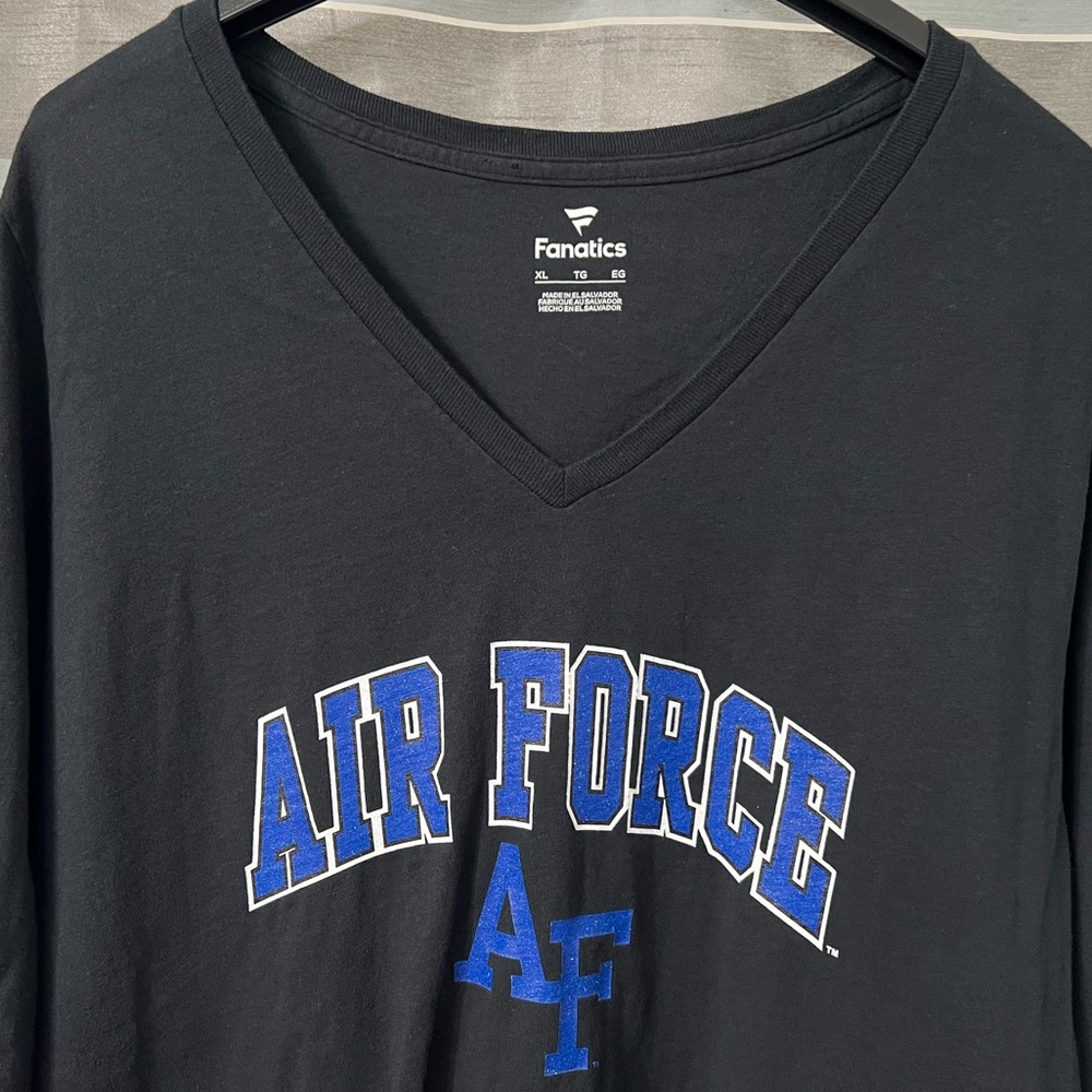 Air Force Falcons Women's Campus Black Long Sleeve V-Neck Shirt - Picture 3 of 7